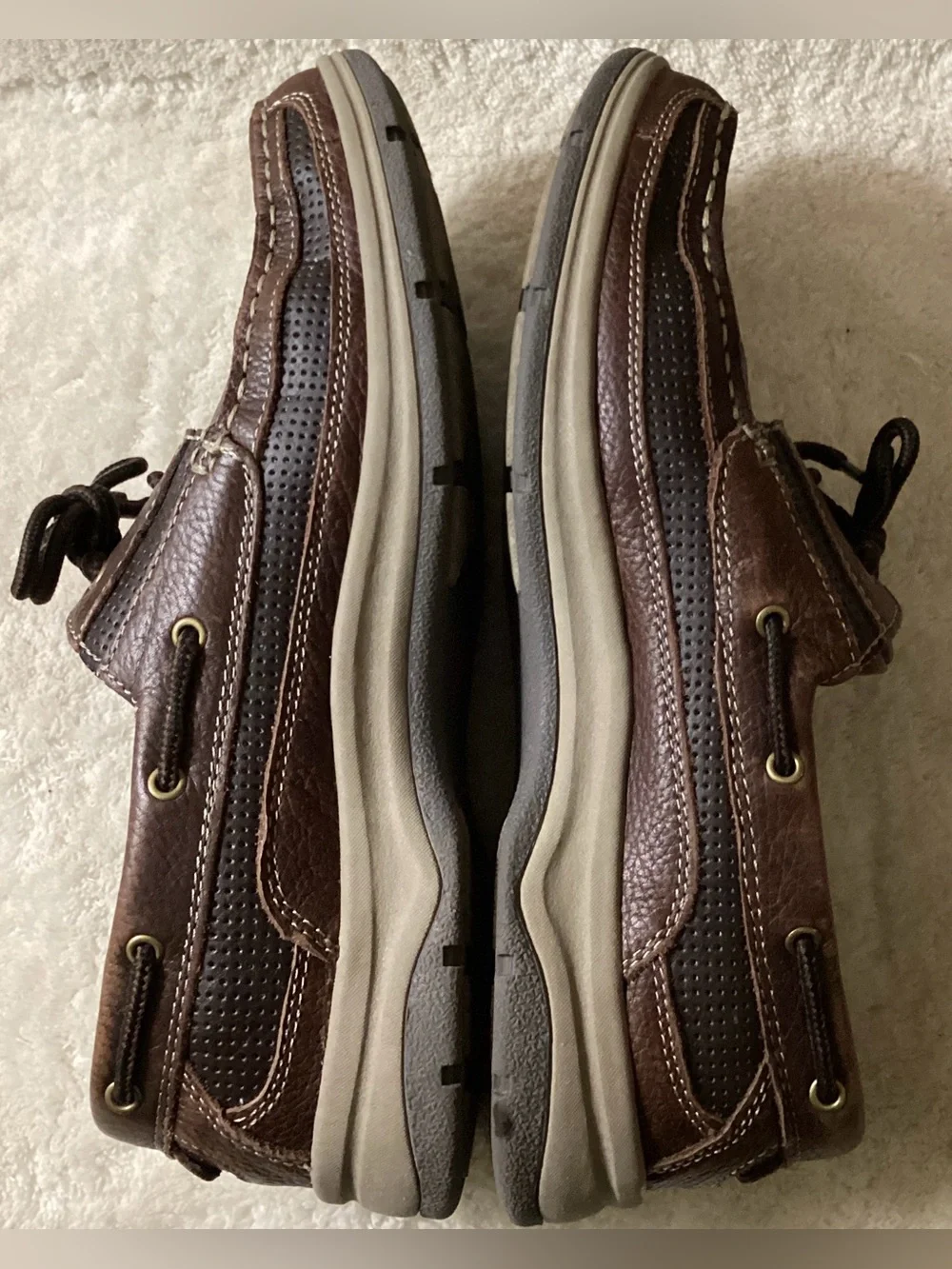 Reel Legends Navigator Genuine Leather Men's Brown Boat Shoes Comfort Walking12W